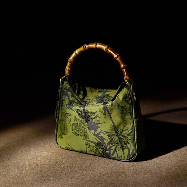 Bolso bandolera de seda Xiangyunsha con asa de Buddha Stones de Buda
