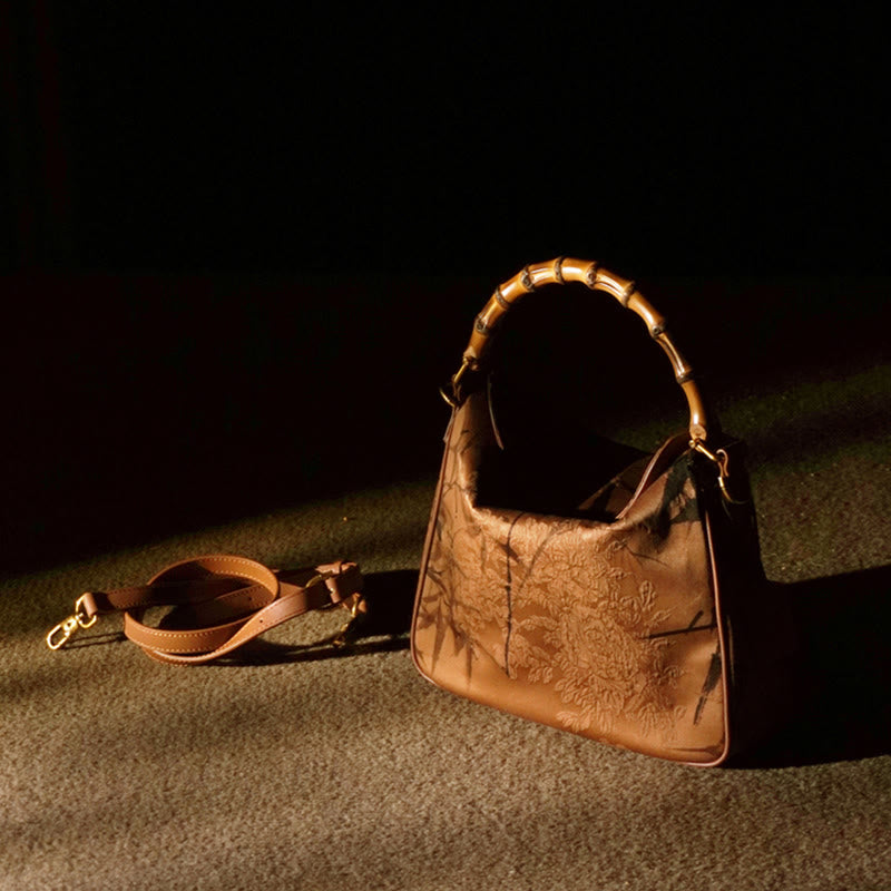 Bolso bandolera de seda Xiangyunsha con asa de Buddha Stones de Buda