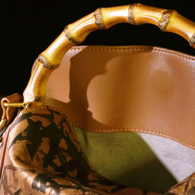 Bolso bandolera de seda Xiangyunsha con asa de Buddha Stones de Buda