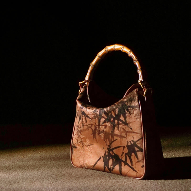 Bolso bandolera de seda Xiangyunsha con asa de Buddha Stones de Buda