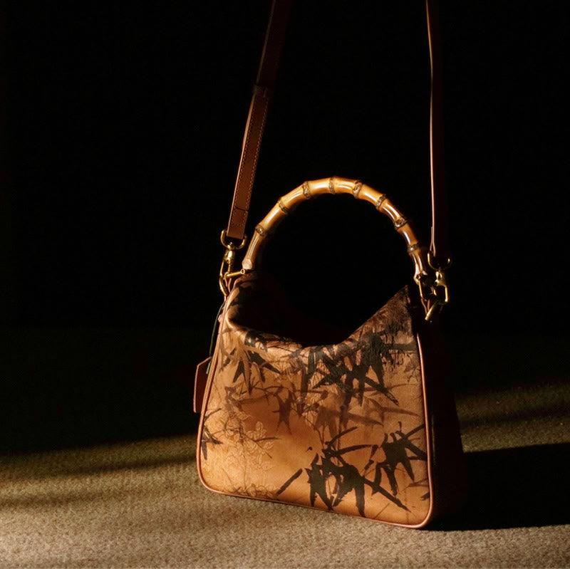 Bolso bandolera de seda Xiangyunsha con asa de Buddha Stones de Buda