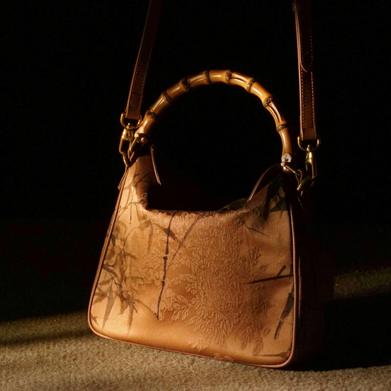 Bolso bandolera de seda Xiangyunsha con asa de Buddha Stones de Buda