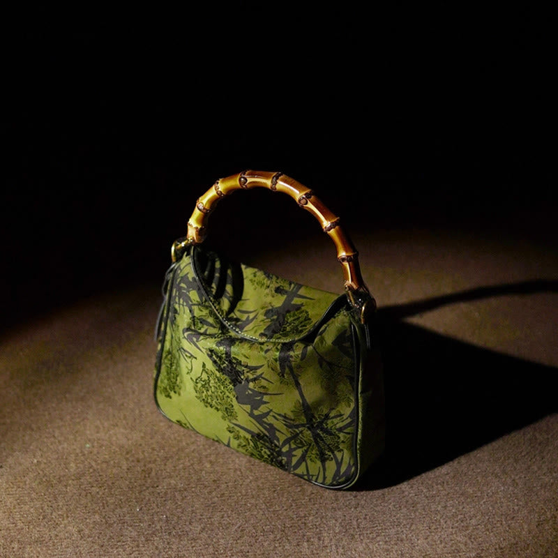 Bolso bandolera de seda Xiangyunsha con asa de Buddha Stones de Buda