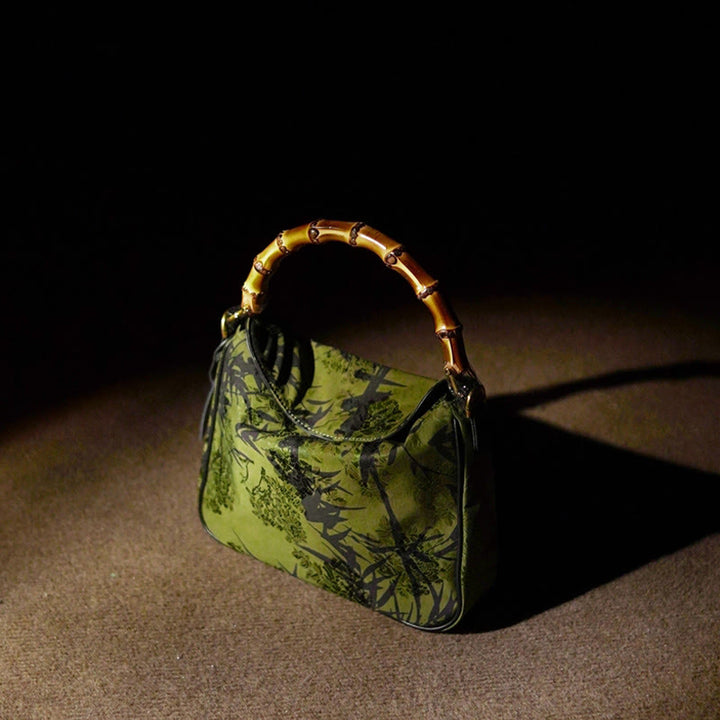 Bolso bandolera de seda Xiangyunsha con asa de Buddha Stones de Buda