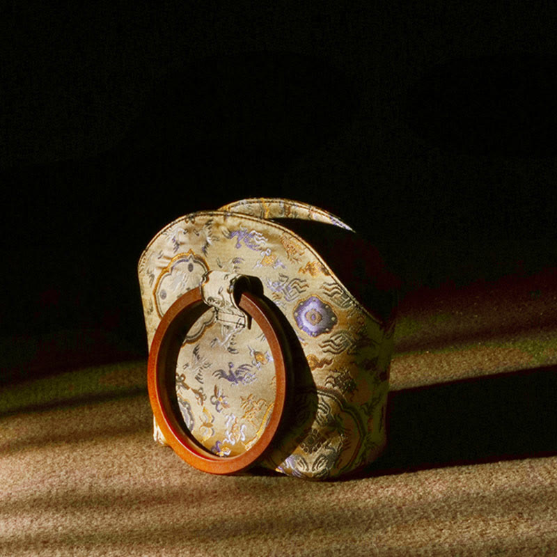 Bolso bandolera con cadena de metal y asa de madera con diseño de ciervo, grulla y Buddha Stones, para colgar