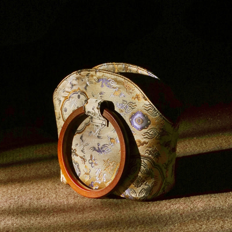 Bolso bandolera con cadena de metal y asa de madera con diseño de ciervo, grulla y Buddha Stones, para colgar