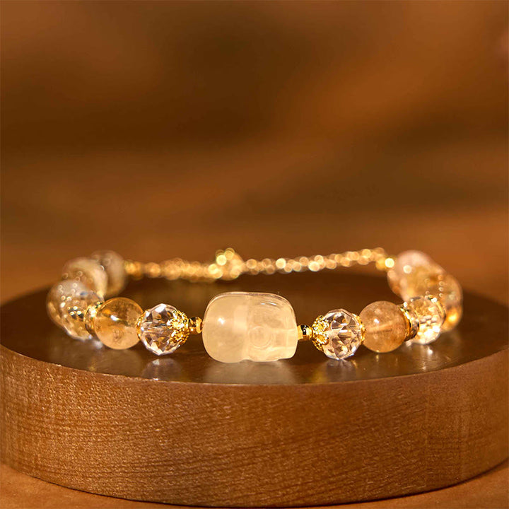 Pulsera de prosperidad de Pixiu con citrino natural y Buddha Stones