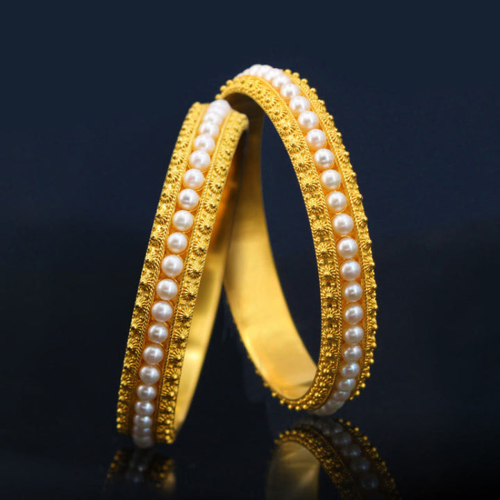 Brazalete de media pulsera curativa con perlas de cobre y Buddha Stones