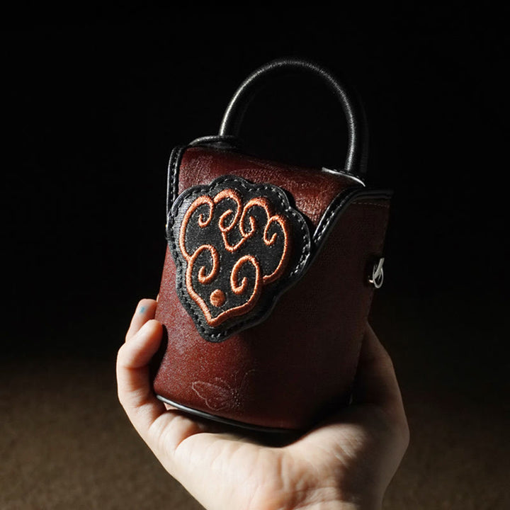 Bolso bandolera de seda Xiangyunsha con Buddha Stones , nubes auspiciosas, flores de mariposa y bolsos colgantes
