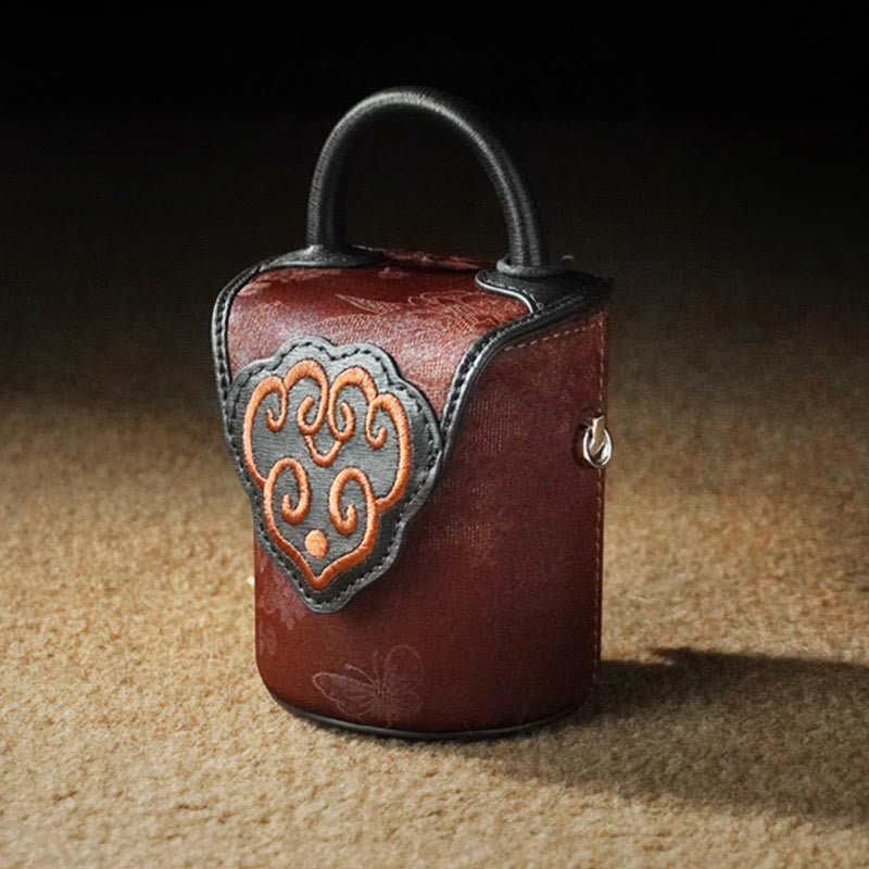 Bolso bandolera de seda Xiangyunsha con Buddha Stones , nubes auspiciosas, flores de mariposa y bolsos colgantes