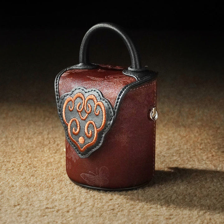 Bolso bandolera de seda Xiangyunsha con Buddha Stones , nubes auspiciosas, flores de mariposa y bolsos colgantes