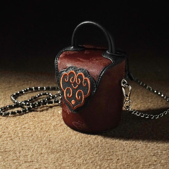 Bolso bandolera de seda Xiangyunsha con Buddha Stones , nubes auspiciosas, flores de mariposa y bolsos colgantes