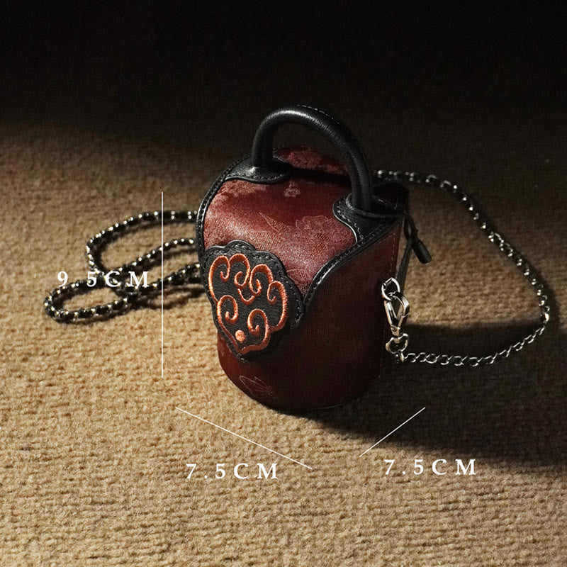 Bolso bandolera de seda Xiangyunsha con Buddha Stones , nubes auspiciosas, flores de mariposa y bolsos colgantes