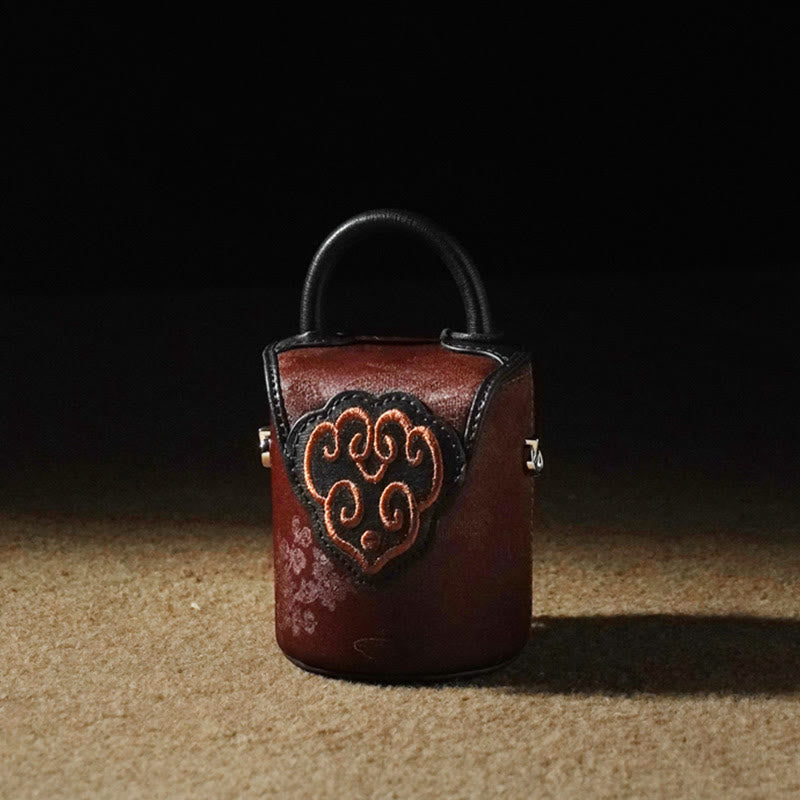 Bolso bandolera de seda Xiangyunsha con Buddha Stones , nubes auspiciosas, flores de mariposa y bolsos colgantes