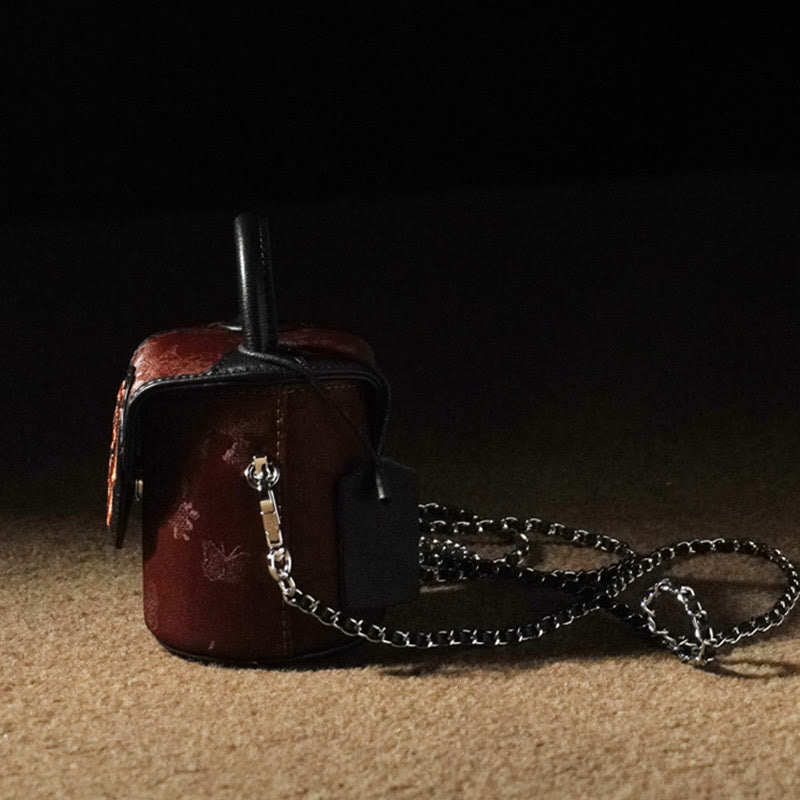 Bolso bandolera de seda Xiangyunsha con Buddha Stones , nubes auspiciosas, flores de mariposa y bolsos colgantes