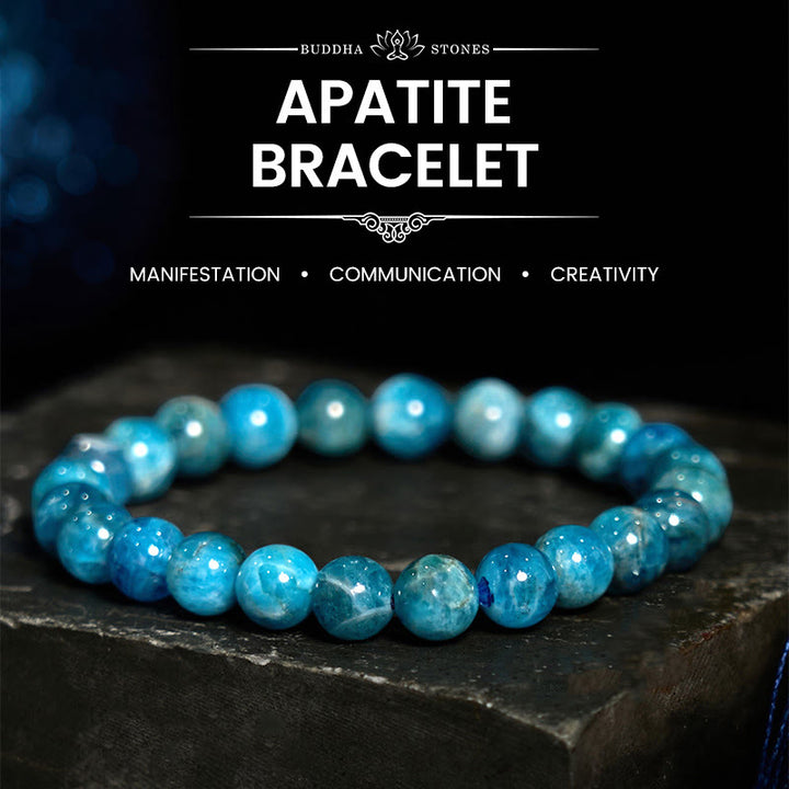 Pulsera de motivación de apatita con Buddha Stones