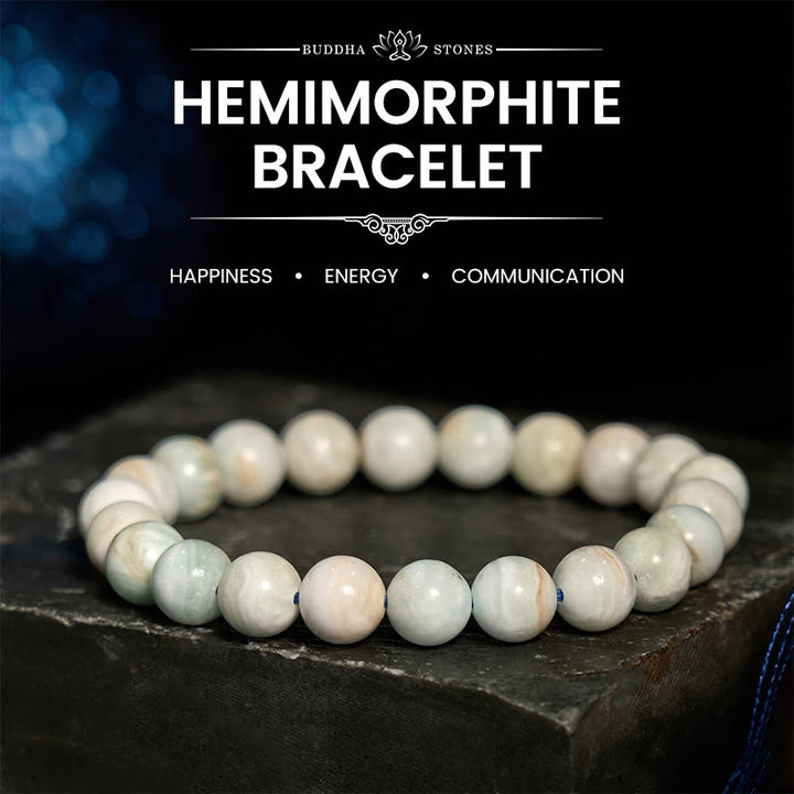 Pulsera de energía calmada de hemimorfita de Buddha Stones