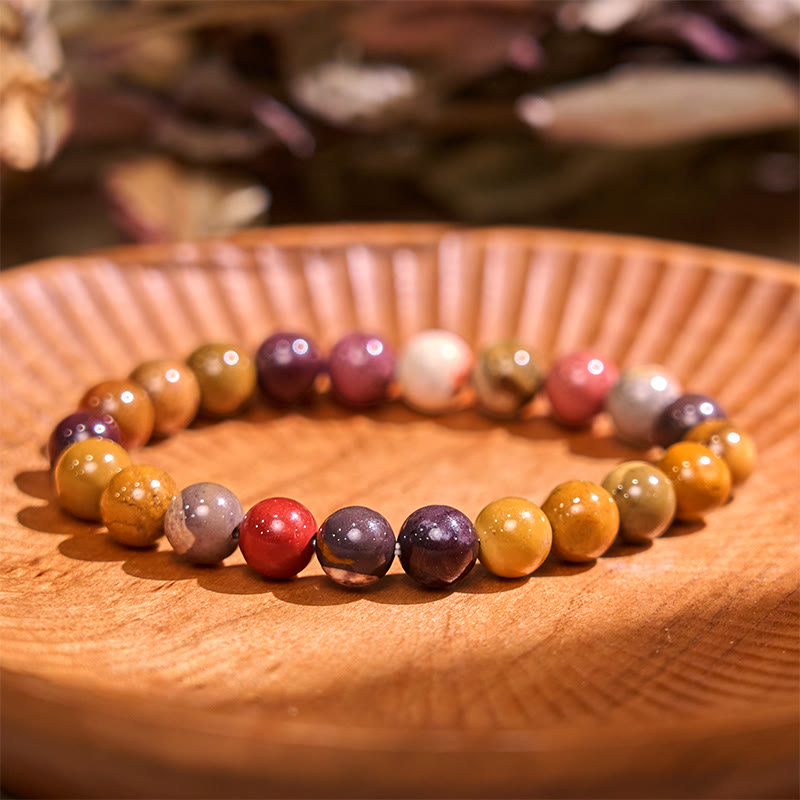 Pulsera de crecimiento emocional de mokaíta con Buddha Stones