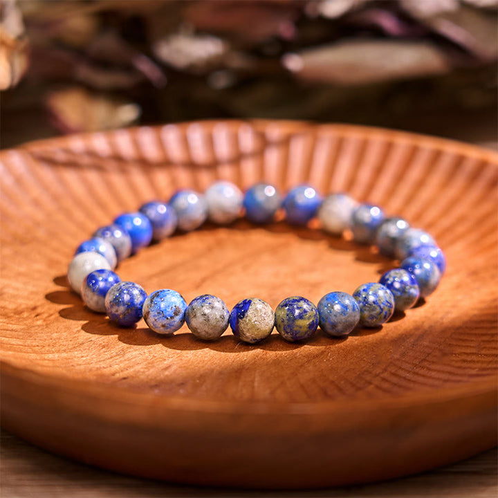 Pulsera positiva de autocuidado con lapislázuli y lazurita de piedra de Buda - image 7
