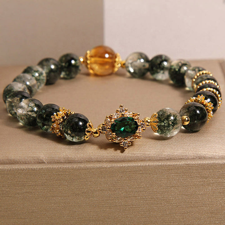 Pulsera de confianza con cristales verdes fantasma de Buddha Stones