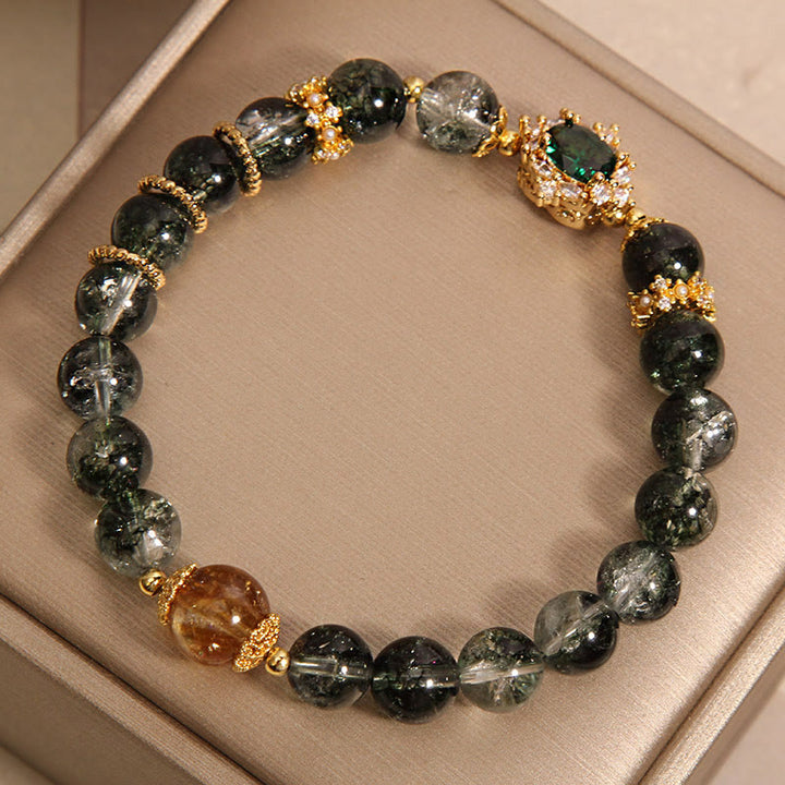 Pulsera de confianza con cristales verdes fantasma de Buddha Stones