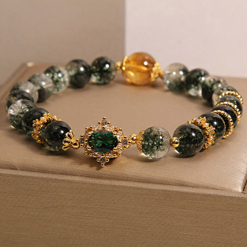Pulsera de confianza con cristales verdes fantasma de Buddha Stones