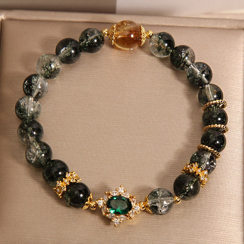 Pulsera de confianza con cristales verdes fantasma de Buddha Stones
