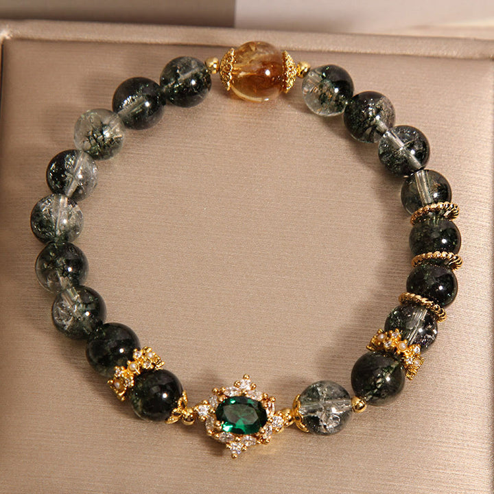 Pulsera de confianza con cristales verdes fantasma de Buddha Stones