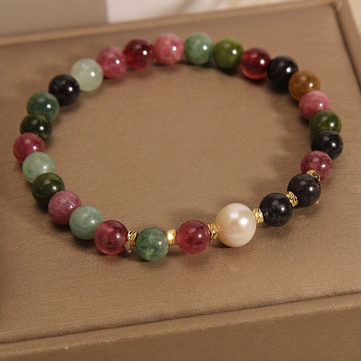 Pulsera de la sabiduría con turmalina y Buddha Stones