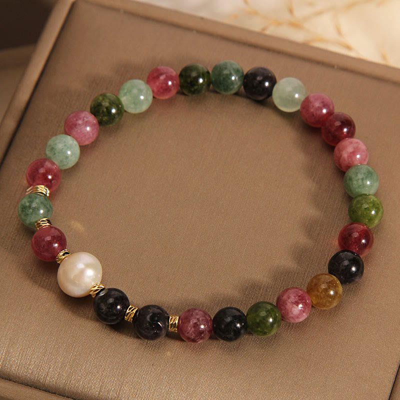 Pulsera de la sabiduría con turmalina y Buddha Stones