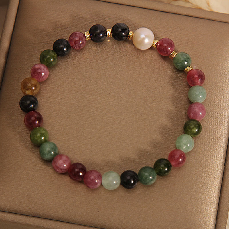 Pulsera de la sabiduría con turmalina y Buddha Stones