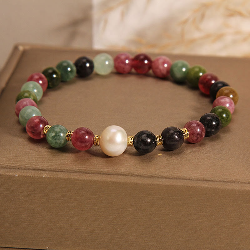 Pulsera de la sabiduría con turmalina y Buddha Stones