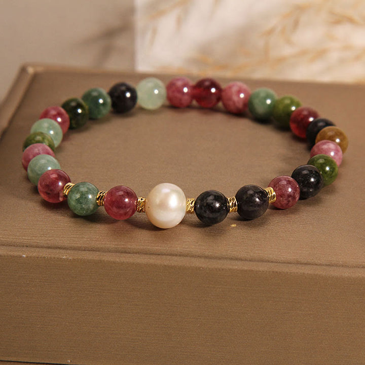 Pulsera de la sabiduría con turmalina y Buddha Stones