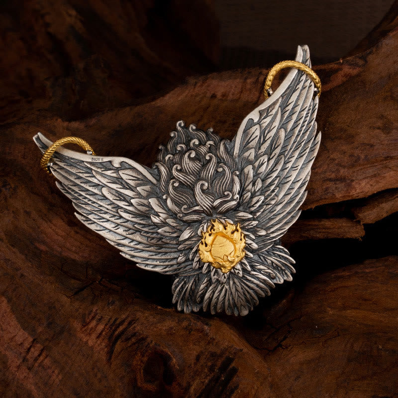 Collar con colgante de plata de ley 925 con Buddha Stones , pájaro tibetano Garuda, dragón, serpiente y sabiduría - image 3