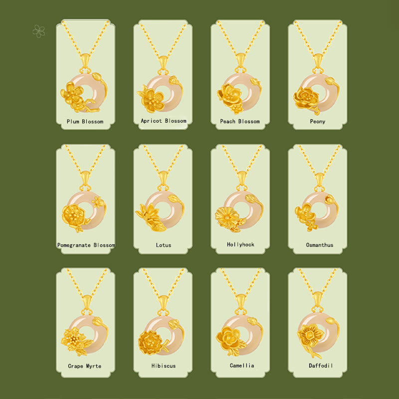 Collar con colgante de flores y hebilla de la paz de plata de ley 925 con Buddha Stones y calcedonia - image 41