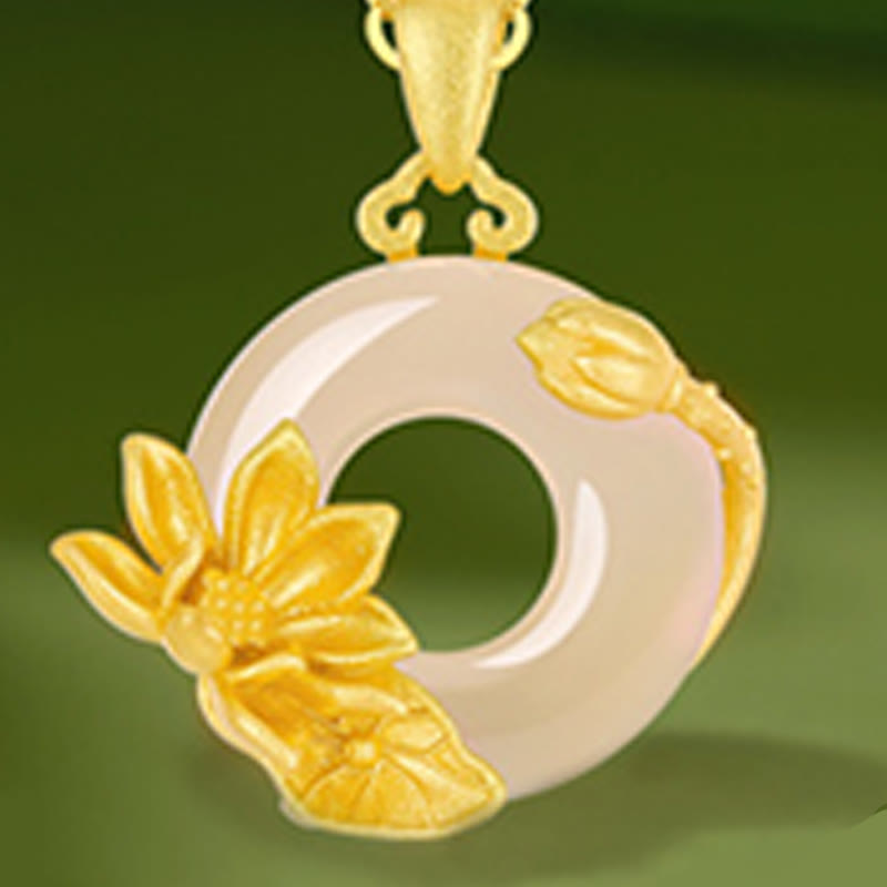 Collar con colgante de flores y hebilla de la paz de plata de ley 925 con Buddha Stones y calcedonia - image 17