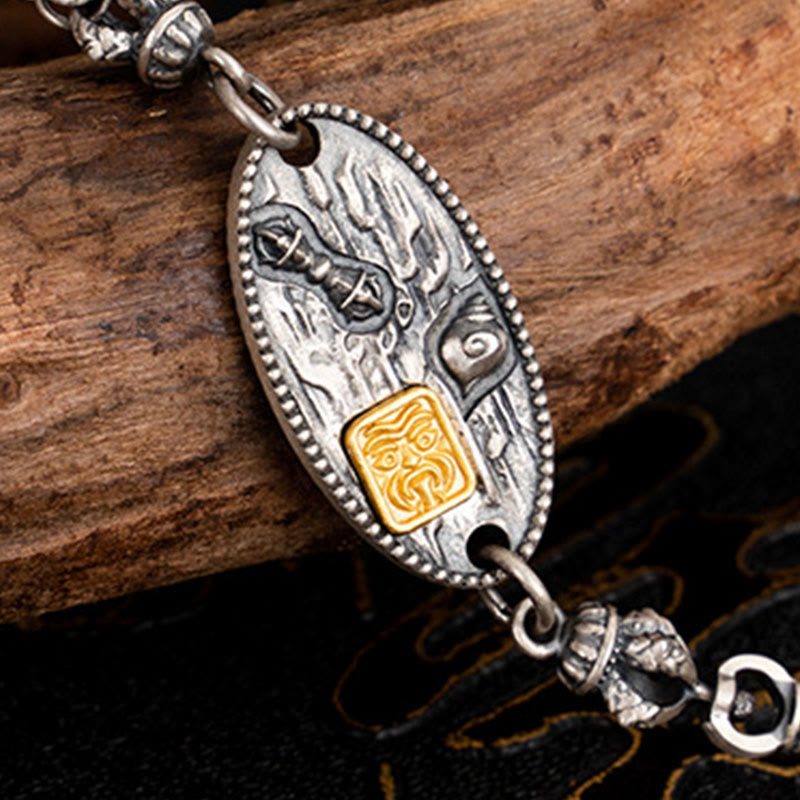 Collar de cadena de metal con protección Om Mani Padme Hum de la diosa de la riqueza tibetana Zakiram de plata de ley 925 con Buddha Stones - image 3