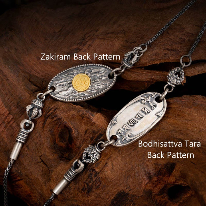 Collar de cadena de metal con protección Om Mani Padme Hum de la diosa de la riqueza tibetana Zakiram de plata de ley 925 con Buddha Stones - image 10