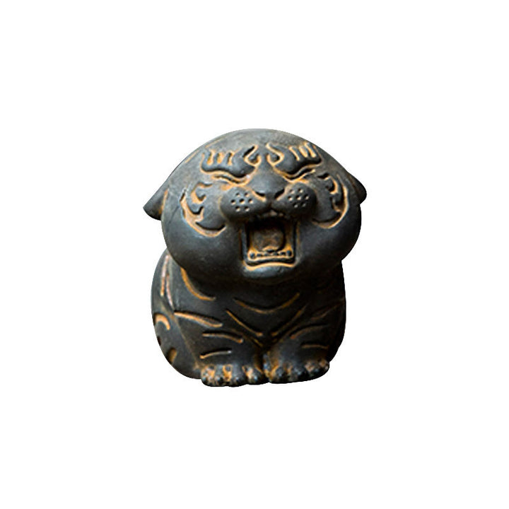 Estatua de resina fundida con óxido de hierro en polvo de tigre en miniatura con Buddha Stones para decoración del hogar - image 17