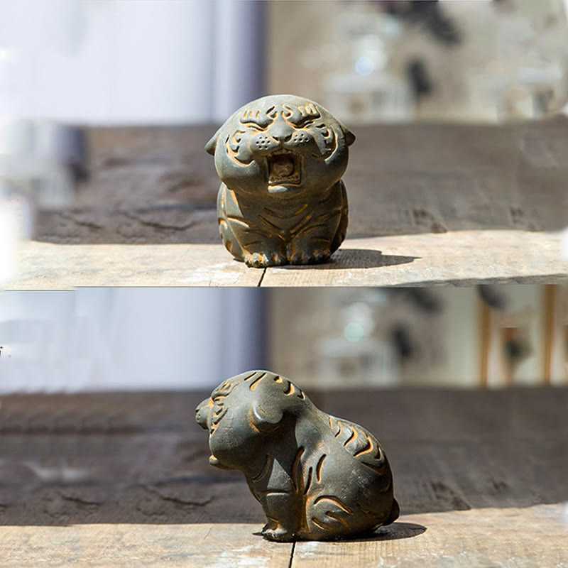 Estatua de resina fundida con óxido de hierro en polvo de tigre en miniatura con Buddha Stones para decoración del hogar - image 16