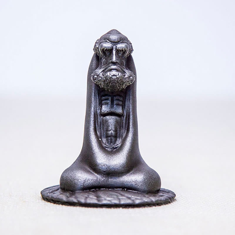 Estatua de resina fundida con óxido de hierro en polvo de Bodhidharma hecha a mano con Buddha Stones para decoración del hogar - image 25