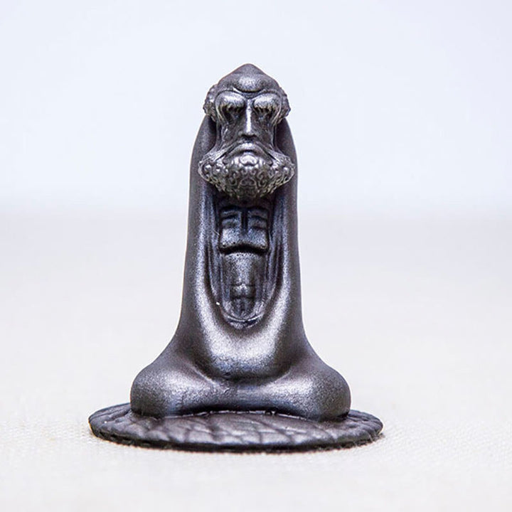 Estatua de resina fundida con óxido de hierro en polvo de Bodhidharma hecha a mano con Buddha Stones para decoración del hogar