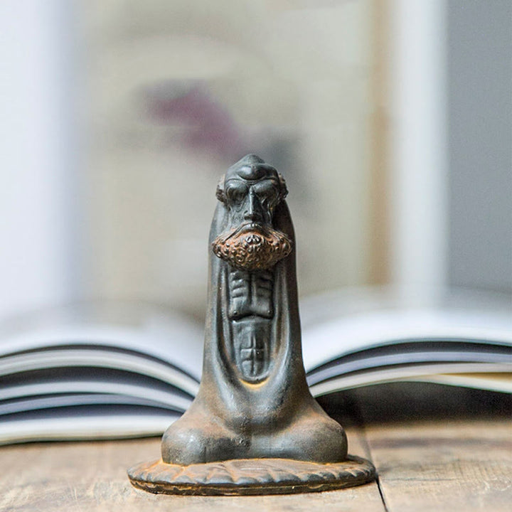 Estatua de resina fundida con óxido de hierro en polvo de Bodhidharma hecha a mano con Buddha Stones para decoración del hogar - image 1