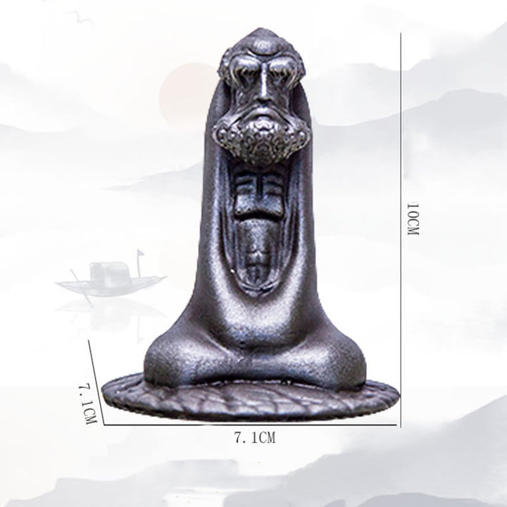 Estatua de resina fundida con óxido de hierro en polvo de Bodhidharma hecha a mano con Buddha Stones para decoración del hogar - image 27