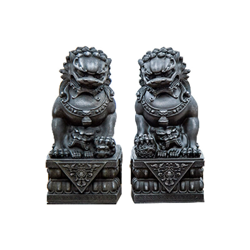 Estatua de resina fundida con óxido de hierro y polvo de león hecha a mano con Buddha Stones, protección contra el mal, decoración del hogar