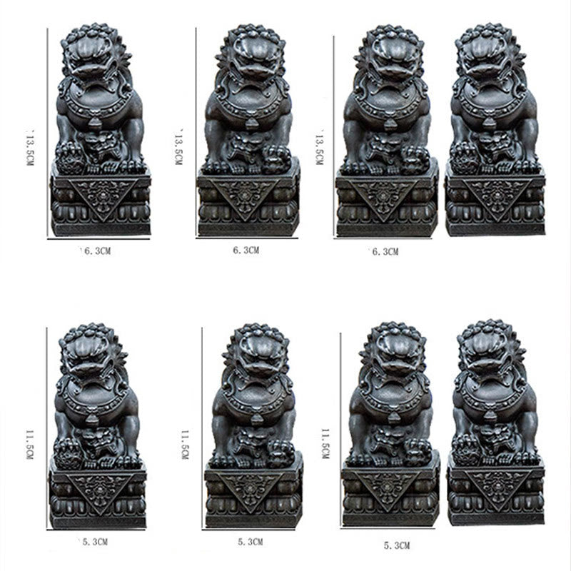 Estatua de resina fundida con óxido de hierro y polvo de león hecha a mano con Buddha Stones, protección contra el mal, decoración del hogar