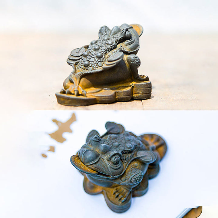 Estatua de resina fundida con óxido de hierro y monedas de cobre hechas a mano con Buddha Stones Feng Shui