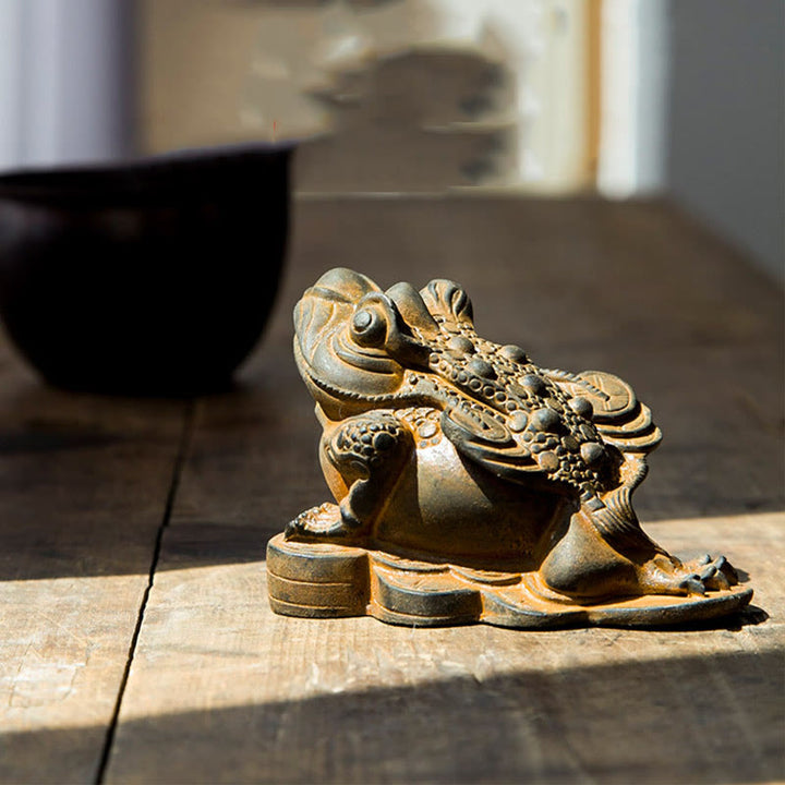 Estatua de resina fundida con óxido de hierro y monedas de cobre hechas a mano con Buddha Stones Feng Shui