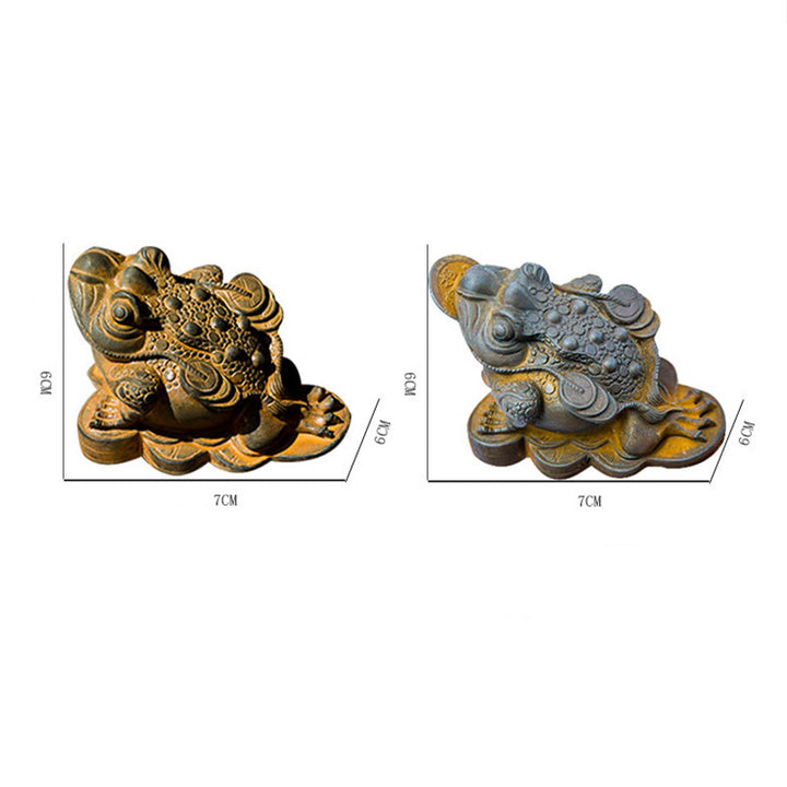 Estatua de resina fundida con óxido de hierro y monedas de cobre hechas a mano con Buddha Stones Feng Shui