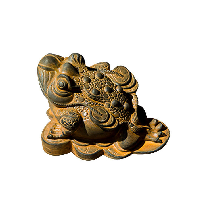 Estatua de resina fundida con óxido de hierro y monedas de cobre hechas a mano con Buddha Stones Feng Shui
